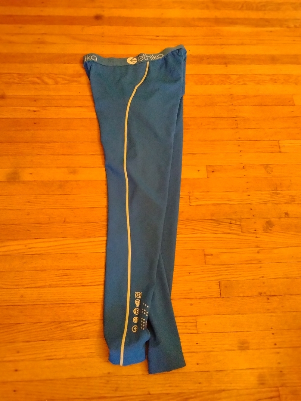 Ethika Blue Athletic Leggings with White Piping